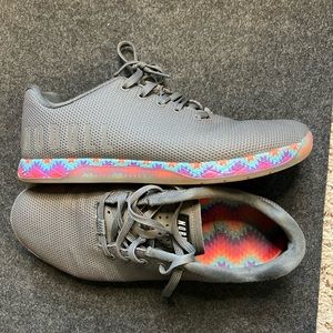 NoBull grey trainers with floral sole